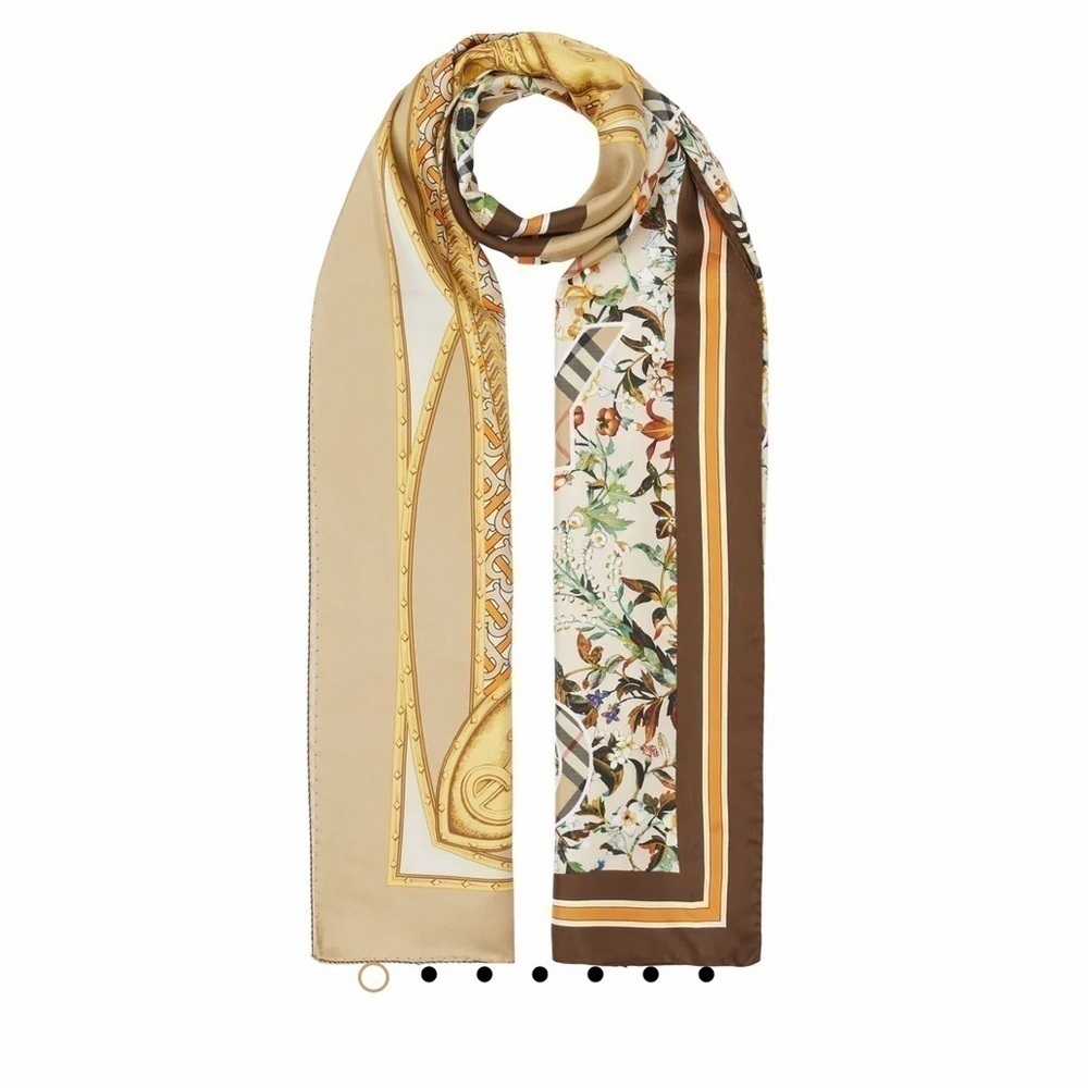 NWT BURBERRY Montage Print 100% Silk Scarf Unisex